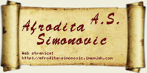 Afrodita Simonović vizit kartica